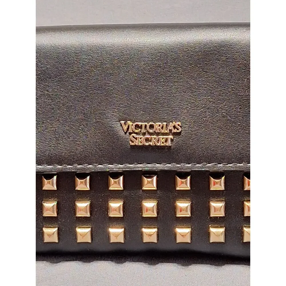 Victoria's Secret Studded Tech Wristlet Clutch Wallet Black - Picture 2 of 6